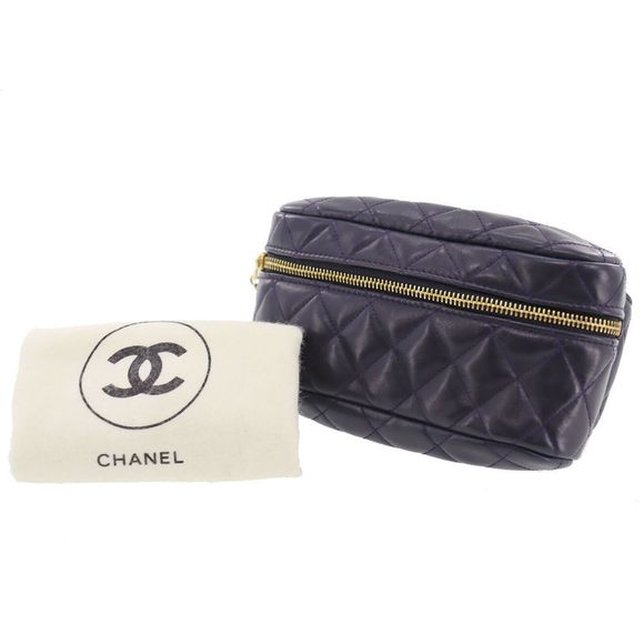 CHANEL Matelasse Bum Bag Navy Lambskin Leather - Picture 1 of 10
